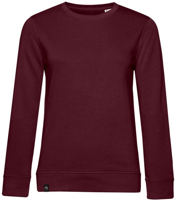 BAC W32B ― Weiches Damen Bio-Baumwolle Sweatshirt - Burgundy Braun Rot Mode – Bild 2