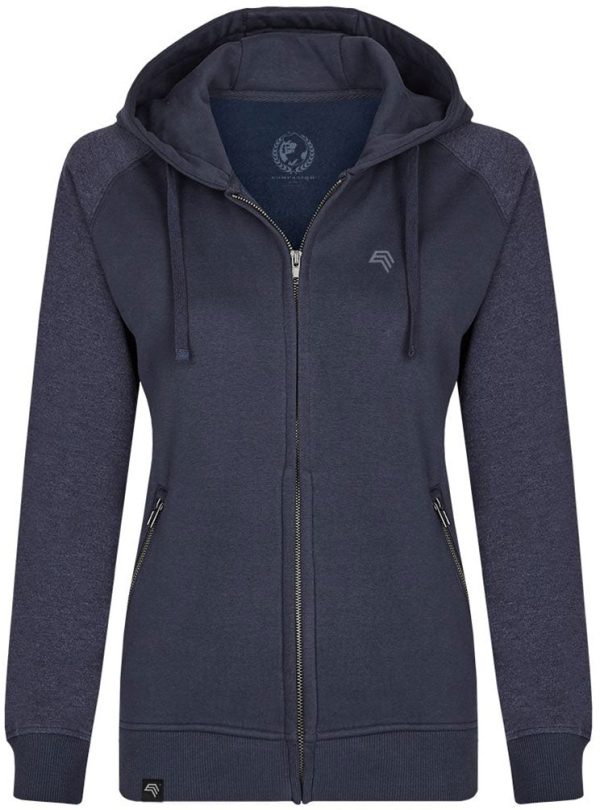 MMT 0720 ― Damen Bi-Color Hooded Jacket - Navy Blau   Melange Zu verkaufen