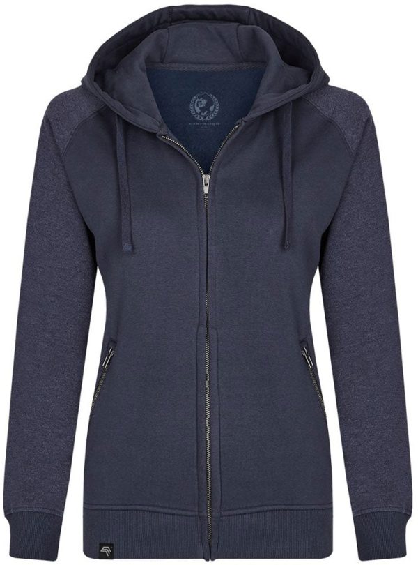 MMT 0720 ― Damen Bi-Color Hooded Jacket - Navy Blau   Melange Zu verkaufen – Bild 2