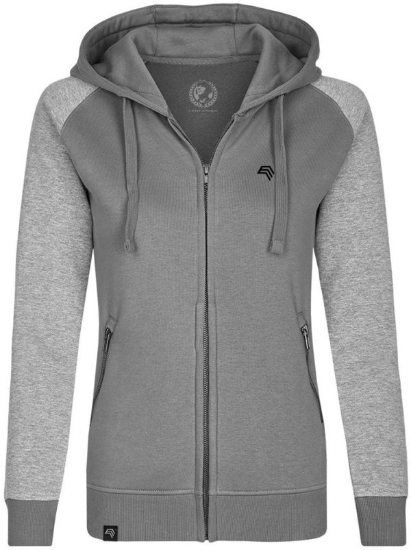 MMT 0720 ― Damen Bi-Color Hooded Jacket - Solid Grau   Melange Jetzt online