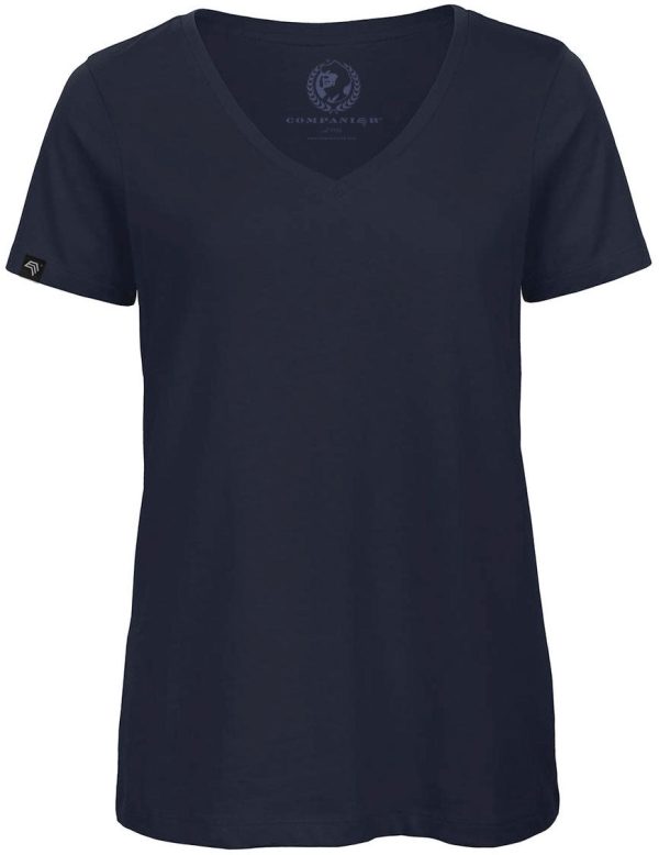 ― % ― BAC TW045  ― Damen Bio-Baumwolle V-Neck T-Shirt - Navy Blau [2XL] Zu verkaufen – Bild 2