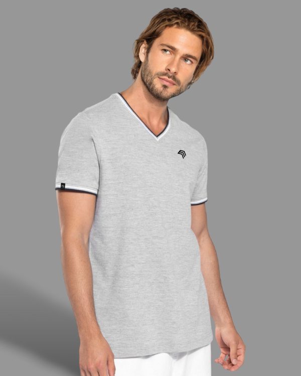 ― % ― KRB K374  ― Bi-color Piqué-Trikot V-Neck T-Shirt - Navy Blau   Rot   Weiß [2XL] Online – Bild 3