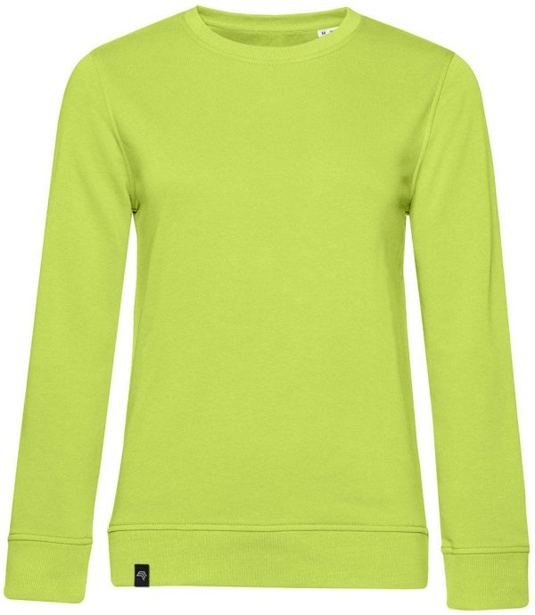 BAC W32B ― Weiches Damen Bio-Baumwolle Sweatshirt - Lime Gelb Grün Zu verkaufen – Bild 2