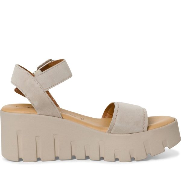 taupe suede casual open sandals Mode – Bild 3