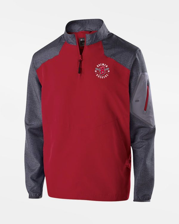Holloway Raider Warmup Longsleeve Pullover  Bremen Dockers , Crest, rot-grau Mode